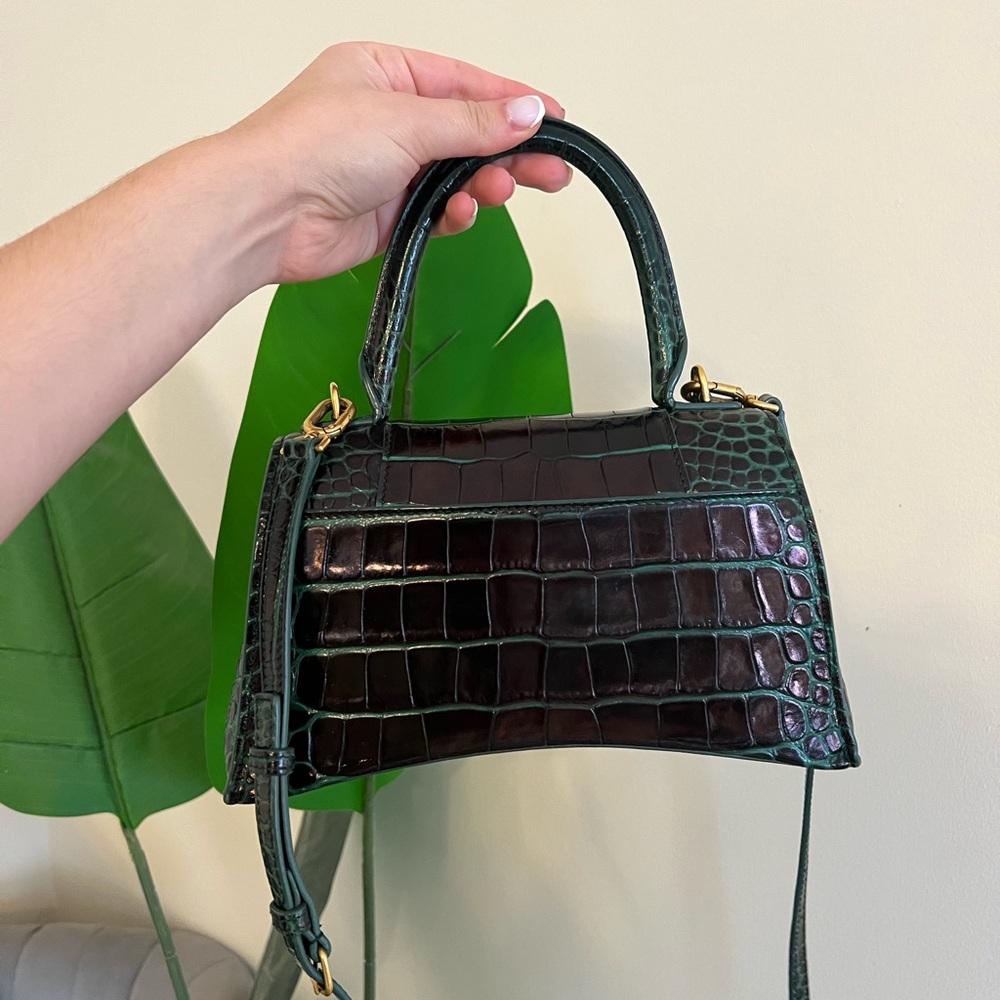 Balenciaga Dark Green Crocodile Embossed Bag - Picture 5 of 9